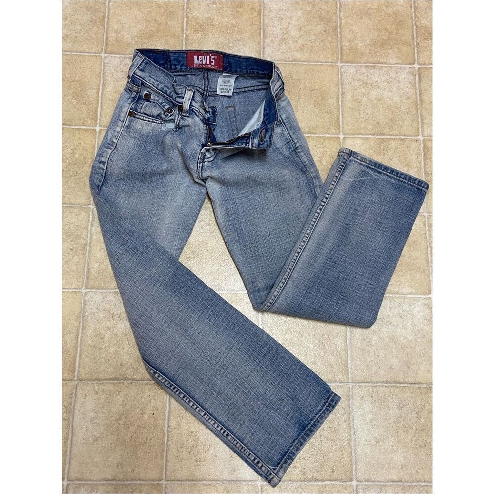 Levi's 514 REDTAB Slim Straight Light Blue Denim Jeans Size 25X25 10 Reg,